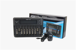 Аккумулятор Интеллектуальное зарядное устройство для Ni-Mh, Ni-Cd, Li-Ion, Li-Po, LiFePO Robiton VolumeCharger Plus на 8  ов с LCD экраном 17043 - фото 165358