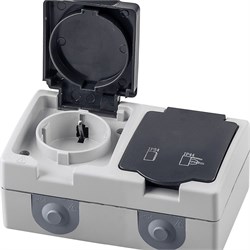 Розетка открытой установки STEKKER PST16-12-54 (расстояние между монтажн. отвер-ми: по гориз. - 113м 32754 - фото 165399