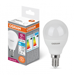 Лампа светодиодная шарик LVCLP100 12SW/865 230V FR E14 OSRAM 4099854309038 - фото 165778