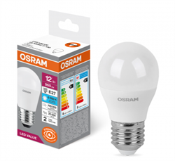 Лампа светодиодная шарик LVCLP100 12SW/865 230V FR E27 OSRAM 4099854309182 - фото 165780