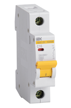 Авт. выкл.ВА47-29 1Р 16А 4,5кА х-ка С ИЭК MVA20-1-016-C-3 - фото 165874