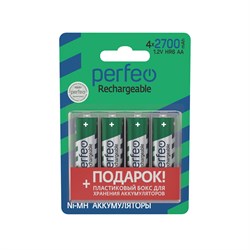 Perfeo AA2700mAh/4BL+BOX  Аккумулятор PF AA2700/4BL+BOX - фото 166023