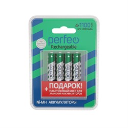 Perfeo AAA1100mAh/4BL+BOX  Аккумулятор Пластик PF AAA1100/4BL+BOX PL - фото 166051