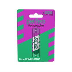 Perfeo аккумулятор Li-Ion 18650 2000mAh/1BL 3.7V PF 18650Li-Ion2000/1BL - фото 166308