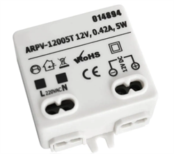 Трансформатор LED trans FLS-IP20  ARPV-SC1E-12005T (12V, 0.42A, 5W)  (пластик) -   014894-1 - фото 166423