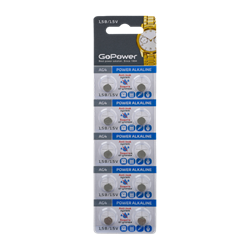 Батарейка GoPower G4/LR626/LR66/377A/177 BL10 Alkaline 1.5V (10/100/3600) (блистер 10шт) 00-00017860 - фото 168251