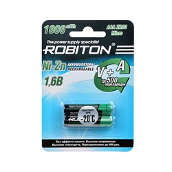 ROBITON 1000NZAAA-2 Ni-Zn AAA 1000мВтч, 550мАч BL2(блистер2шт) 15020 - фото 168362