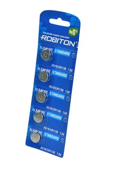 ROBITON STANDARD R-AG10-0-BL5 (0% Hg) AG10 LR1130 389 189 LR54 BL5(блистер 5шт) 16944 - фото 168395