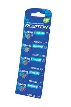 ROBITON STANDARD R-AG2-0-BL5 (0% Hg) AG2 LR726 396 LR59 BL5(блистер 5шт) 16949 - фото 168399