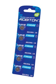 ROBITON STANDARD R-AG9-0-BL5 (0% Hg) AG9 LR936 394 LR45  BL5(блистер 5шт) 16956 - фото 168403