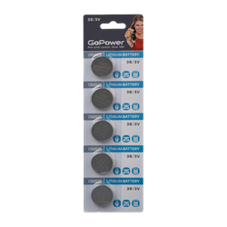 Батарейка GoPower CR2025 BL5 Lithium 3V (5/100/2000)(блистер 5шт) 00-00015604 - фото 169366