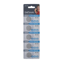 Батарейка GoPower CR1632 BL5 Lithium 3V (5/100/2000) (блистер 5шт) 00-00023147 - фото 169370