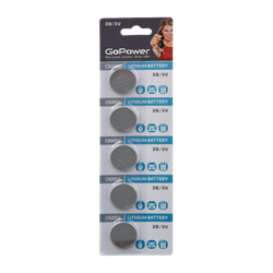 Батарейка GoPower CR2016 BL5 Lithium 3V (5/100/2000) (блистер 5шт) 00-00015605 - фото 169371