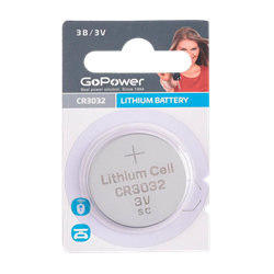 Батарейка GoPower CR3032 BL1 Lithium 3V (1/10/500)(блистер 1шт) 00-00027988 - фото 169376