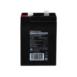 Аккумулятор свинцово-кислотный GoPower LA-660 6V 6Ah клеммы T1/ F1 (1/20) 00-00017023 - фото 169898