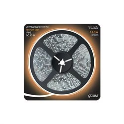 Лента LED 5050/60-SMD 14.4W  12V DC теплый белый IP66 (блистер 5м) 311000114 - фото 17011