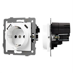 Механизм розетки с быстрой USB зарядкой SCT-MUAC-PL-WH-V (250V, 16A) (Arlight, -) 049822 - фото 170607