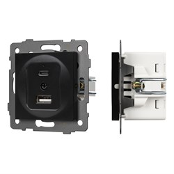 Механизм USB розетки SCT-MUAC-PL-BK-V (5V, 3A, QC4) (Arlight, -) 049838 - фото 170683