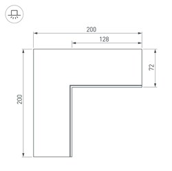 Угол SL-LINIA55-FANTOM внутренний (Arlight, Металл) 030130-1 - фото 172143