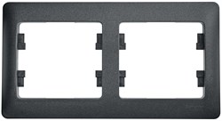 GLOSSA Рамка 2 поста горизонтальная антрацит (GSL000702) GSL000702 - фото 17221
