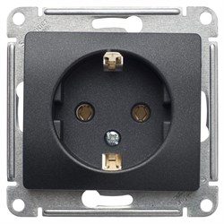 GLOSSA Розетка с заземлением антрацит в рамку (GSL000743) GSL000743 - фото 17223