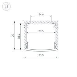 Профиль WIDE-H20-2000 ANOD (Arlight, Алюминий) 055756 - фото 172263