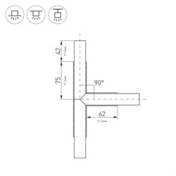 Тройник PLS-LOCK-H25-T90 (с экраном MAT-L) (Arlight, Металл) 026243-1 - фото 172437