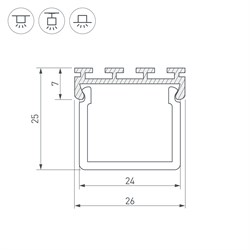Профиль PLS-GIP-2000 ANOD (Arlight, Алюминий) 013885-1 - фото 172527