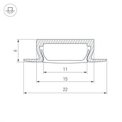 Профиль MIC-F-2000 ANOD Champan (Arlight, Алюминий) 015038-1 - фото 172568