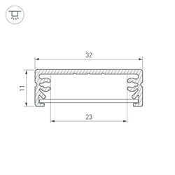 Профиль TOP-WIDE-H11-2000 (P30, С) (Arlight, Алюминий) 016983-1 - фото 172950
