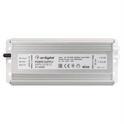 Блок питания ARPV-24100-D (24V, 4.2A, 100W) (Arlight, IP67 Металл, 3 года) 026826-1 - фото 173716