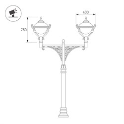 Светильник OXOR-AMPIL-C-400x750-50W Day4000 (BK, 120 deg, 230V) IP65 (Arlight, -) 052439 - фото 174149