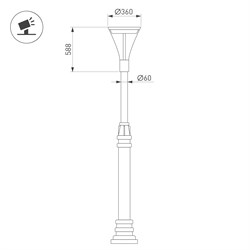 Светильник OXOR-LUMME-BUE-O-360x588-35W Day4000 (BK, 120 deg, 230V) IP65 (Arlight, -) 052451 - фото 174155