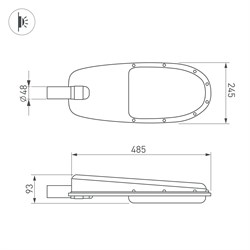 Светильник OXOR-ELFA-484х246-38W Day5000 (GR, 144x61 deg, 230V) IP65 (Arlight, -) 052248 - фото 174239