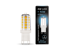 Лампа Gauss G9 AC185-265V 4W 410lm 4100K керамика LED 1/10/200 107309204 - фото 17489