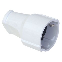  Штепсель с заземлением белый FAR F04 F04W - фото 17561