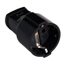 Штепсель с заземлением черный FAR F04B   F04В - фото 17562