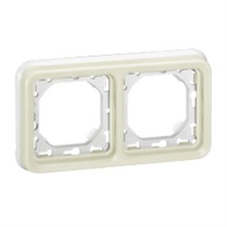 Рамка 2 пост. горизонтальная с суппортом белая Plexo 55 069694 - фото 17616