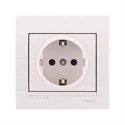 DERIY Розетка с/з ПБТ белый 702-0202-122 - фото 17690