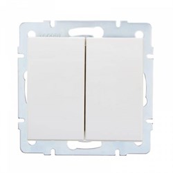Выключатель RAIN двойной белый механизм 703-0288-101 - фото 17693
