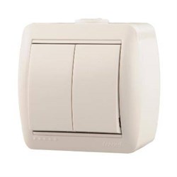 HATA Выключатель двухклавишный белый 710-0200-101 - фото 17694