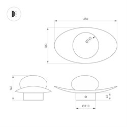Светильник SP-PERLEN-WALL-L350-6W Warm3200-MIX (GD, 150 deg, 230V, TOUCH-DIM) (Arlight, IP20 Металл, 5 лет) 057586 - фото 177014