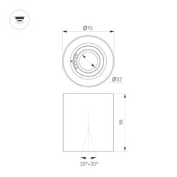 Светильник SP-ACENTO-R95-10W Warm3000 (WH, 20-45 deg, 230V) (Arlight, IP20 Металл, 5 лет) 055742 - фото 177111