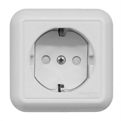 Розетка 1-м ОП с заземлением 16А белая РА 16-003/1М "Прима"(Schnaider Electric) РА 16-003/1М - фото 17749