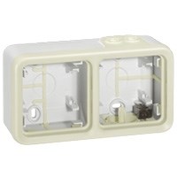 Адаптер О/У горизонтальный 2 пост. с рамкой белая IP 55 Plexo 55 069690 - фото 17931