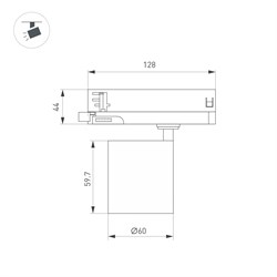 Светильник LGD-DYKE-4TR-R60-8W Warm3000 (BK, 20 deg, 230V) (Arlight, IP20 Металл, 5 лет) 052132 - фото 179881