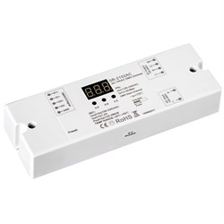Декодер DMX SR-2102AC (230V, 2x1.2A) (Arlight, IP20 Пластик, 3 года) 020375-1 - фото 181834