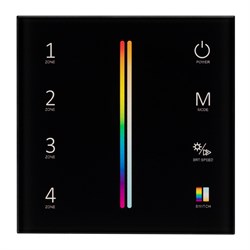 Панель Sens SMART-P55-MULTI Black (3V, 4 зоны, 2.4G) (Arlight, IP20 Пластик, 5 лет) 028310-1 - фото 182341