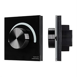 Панель SMART-P37-DIM-IN Black (230V, 1.2A, TRIAC, Rotary, 2.4G) (Arlight, IP20 Пластик, 5 лет) 028109-1 - фото 182589