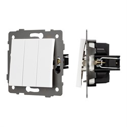 Механизм выключателя трехклавишный непроходной SWT-MK03-PL-WH-V (250V, 10A) (Arlight, -) 049896 - фото 182853